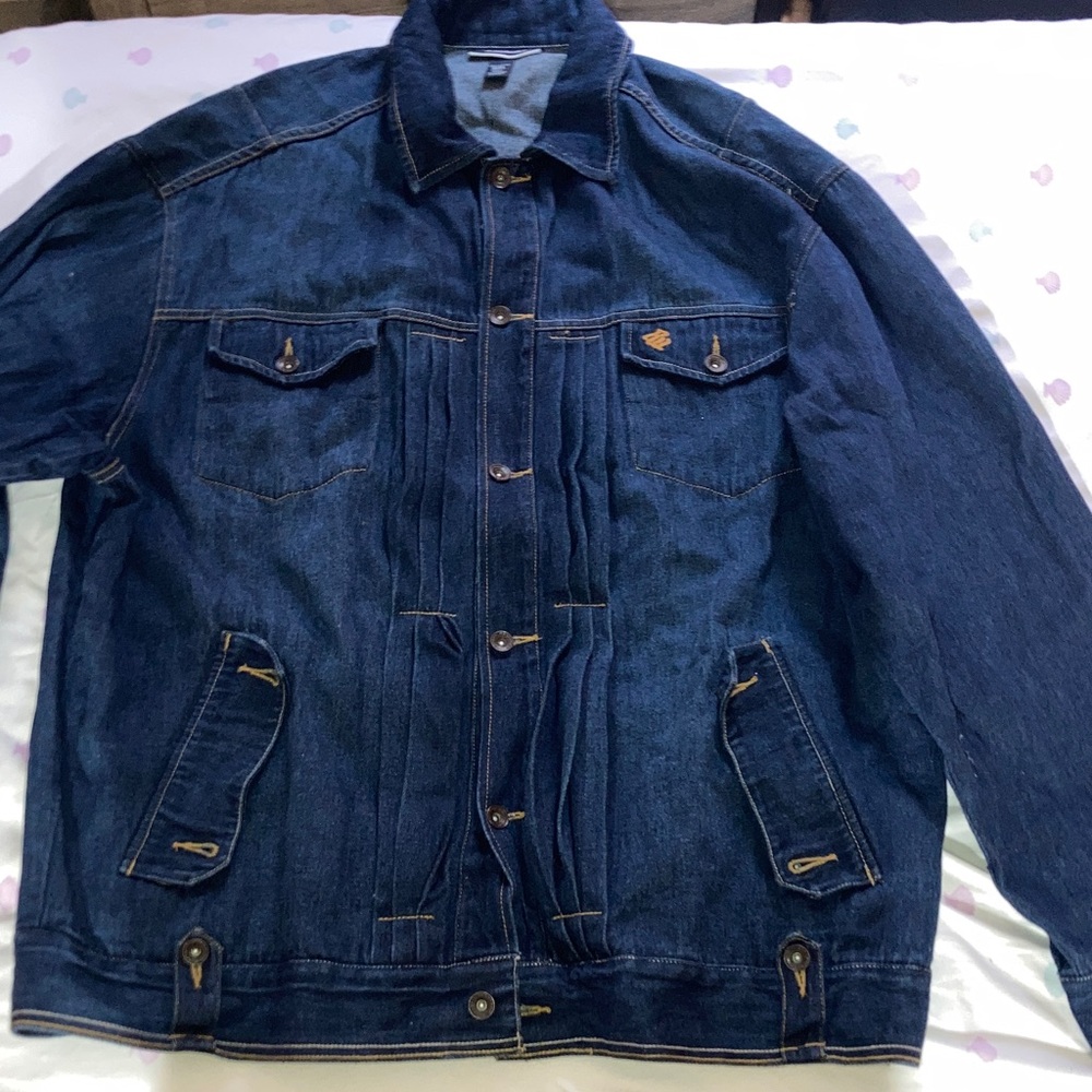 Vintage Y2K Rocawear Men's Dark Blue Denim Jacket